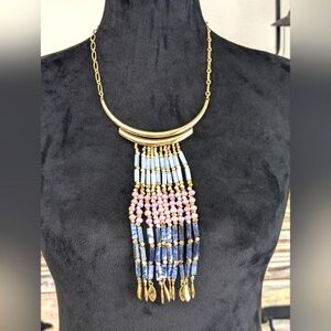 White House Black Market Stone and Crystal Bib Necklace